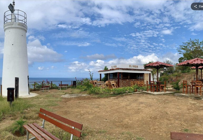 Wood-fired pizzas served at Sauce restaurant with outdoor seating in San Juan del Sur, Nicaragua