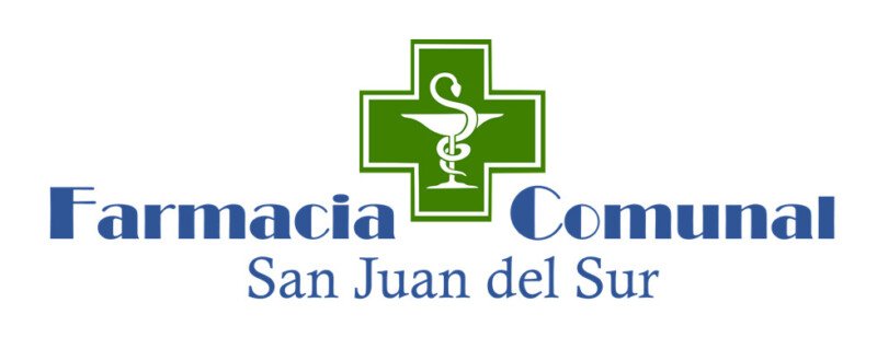Farmacia Comunal storefront on Calle El Calvario in San Juan del Sur, Nicaragua, providing trusted community pharmacy services