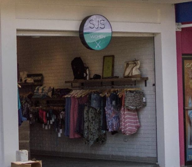 SanJuanSurf store exterior showcasing beachwear and surf apparel in San Juan del Sur