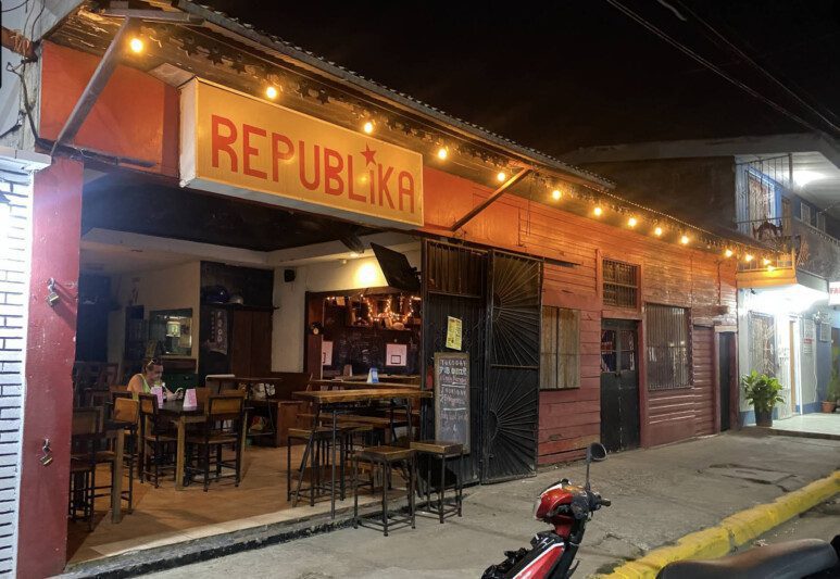 Exterior of Republika at night