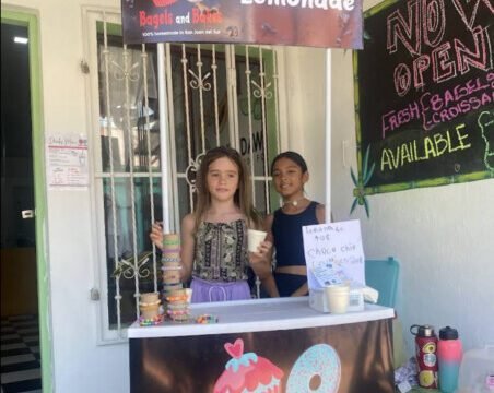 Assorted artisan bagels and gluten-free pastries displayed at Bagels and Bakes Nicaragua in San Juan del Sur
