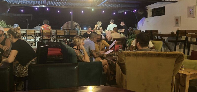 Wave Donut Shop & Upstairs Event Space in San Juan del Sur, featuring freshly made donuts, cozy café ambiance, and a rooftop tapas bar with ocean views.