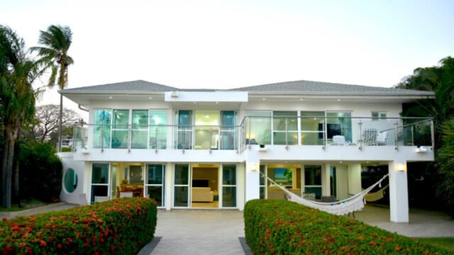 Exterior view of Casa Serena beachfront villa in San Juan del Sur, Nicaragua