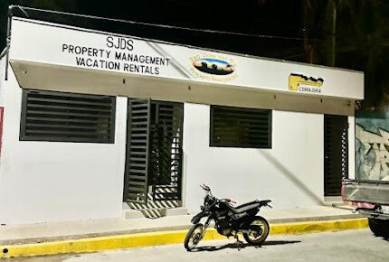 San Juan del Sur Property Management office facade near UNO Gas Station, SJDS
