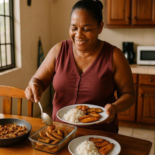 Private Cook Nicaragua Keyla Caesar preparing a meal in a client’s home kitchen in San Juan del Sur