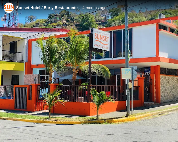 Front view of the Sunset Hotel & Restaurant