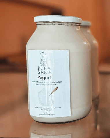 Pura Sana Organic Yoghurt two Jars of yoghurt